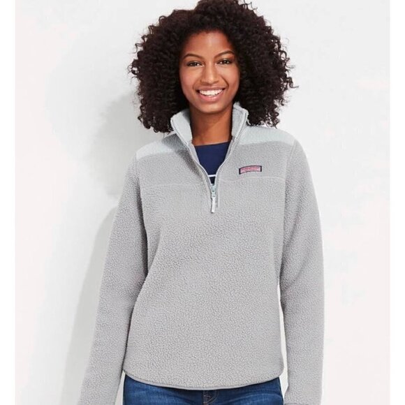 Vineyard Vines Women's Shep Shirt‎ Large NWT Sherpa Shirt Cold Preppy - Picture 1 of 5